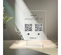 Pahdecor Personalized Acrylic Qr Code Sign Custom Social Media Payment Logo Scan to Pay Instagram Facebook Paypal Venmo Cashapp Signage Add Two QR Codes Multi-Color and Sizes