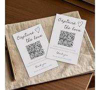 Pahdecor Personalized Capture Love QR Code Wedding Card Custom Modern Minimalist Wedding Photo Sign Table Decoration Sign Invitation Decorative Tags Various Sizes (4x6inch)