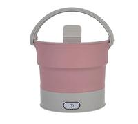 PAHION Foldable Electric Hot Pot Cooker Travel Cookerware Boiling Water Steamer Portable Food Grade Silicone Cookerware Boil Dry Protection Dual Voltage 110V-220V (Color : Pink)