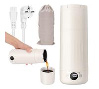 PAHTTO 600ml Electric Travel Kettle, Portable Stainless Steel Kettle, Fast Boiling and Temperature Control, Small Thermos Flask for making Coffee and Tea in Office, Hotels or during Camping