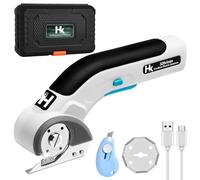 PAHTTO Electric Scissors 4V Cardboard Cutter, 320rpm, Cordless Rotary Cutter Universal Cutter Battery with 2 Self-Sharpening Blades, for Cardboard, Carpet, Leather, Fabric, PVC