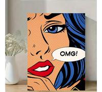 PAHZQPMX Pop Art Woman OMG Modern Retro Canvas Wall Art Elegant Home Decor(30x40cm/No frame)