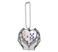 Pai Gow Donoes Dice Gambling Car Keychain Heart Pendant Ornament Charm