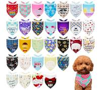 Pai Sence 30 Pack Fathers Day Dog Bandanas Bulk for Small Dogs Kittens Breed 18 Inch Love Dad Dog Bandanas XS Puppy Doggy Best Dad Dogs Bandana Grooming S