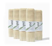Pai Skincare | Organic Muslin Face Cloths for Gentle Cleansing and Exfoliation, Reusable Skin Cleansing Wipe for Sensitive Skin. Aileron Double Sided Muslin, Pack of 5