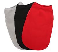 Paiaite 3 Pieces Plain Dog Shirt Sleeveless Puppy Cotton Dog Shirts Breathable Pet Apparel Tank Top Colorful Puppy Sweatshirt Clothes for Small Medium Dogs Red Black and Grey M