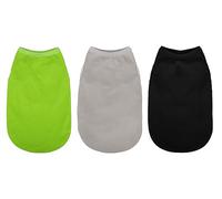 Paiaite 3 Pieces Plain Dog Shirt Sleeveless Puppy Cotton Dog Shirts Breathable Pet Apparel Tank Top Colorful Puppy Sweatshirt Clothes for Small Medium Dogs Black Green and Gray 4XL