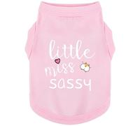 Paiaite Dog Clothes Fashionable Sleeveless Pet Vest: 'Little Miss Sassy' Printed Cotton Dog Shirt, Ideal for Small, Medium, and Large Breeds, Ensuring Comfort and Breathability Pink 4XL