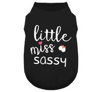 Paiaite Dog Clothes Fashionable Sleeveless Pet Vest: 'Little Miss Sassy' Printed Cotton Dog Shirt, Ideal for Small, Medium, and Large Breeds, Ensuring Comfort and Breathability Black M