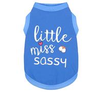Paiaite Dog Clothes Fashionable Sleeveless Pet Vest: 'Little Miss Sassy' Printed Cotton Dog Shirt, Ideal for Small, Medium, and Large Breeds, Ensuring Comfort and Breathability Blue 3XL