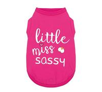 Paiaite Dog Clothes Fashionable Sleeveless Pet Vest: 'Little Miss Sassy' Printed Cotton Dog Shirt, Ideal for Small, Medium, and Large Breeds, Ensuring Comfort and Breathability Rose Red S