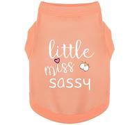 Paiaite Dog Clothes Fashionable Sleeveless Pet Vest: 'Little Miss Sassy' Printed Cotton Dog Shirt, Ideal for Small, Medium, and Large Breeds, Ensuring Comfort and Breathability Orange Pink M