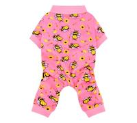 Paiaite Dog Pajamas Onesie: Comfortable Four-Legged Apparel for Small, Medium, & Large Dogs, Polyester Material for Comfort, Wrinkle Resistance, Moisture Wicking, Stretchiness Cute Bee Pink 3XL