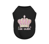 Paiaite Dog Shirt Soft Cotton Pet Tank Top Clothes Queen Crown L | Lightweight Apparel For Indoor & Outdoor Use, Perfect For Small Medium Dogs Chihuahua,Yorkie,French Bulldog,Corgi,Teddy