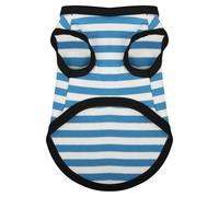 Paiaite Dog Striped Shirt Happy Color Cotton Sleeveless Puppy Pet Shirts Breathable Apparel Tank Top Colorful Puppy Sweatshirt Clothes for Small Medium Dogs Blue 3XL