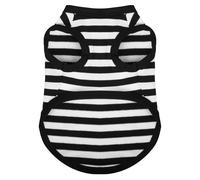 Paiaite Striped Shirt Happy Color Cotton Sleeveless Puppy Dog Tank Top for Small Medium Dogs Black XL