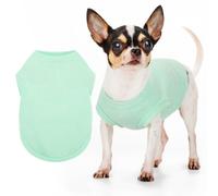 Paiaite Waffle Dog Shirts Sleeveless Stretch Tank Top Light Blue S | Cozy stretch waffle pet clothes with easy-on design, ideal tank top for chihuahuas yorkies, comfy wear for cool chill days