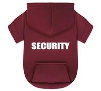 Paiaite Wine Red Chihuahua Dog Hoodie: Warm and Stylish with a 'Security' Printed Sweatshirt, Cold Weather Pet Clothes, and Sweater Coat All in One - Perfect for Winter and Cool Summer Nights! 3XL