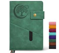 PAIBAS Blank Journal Notebook, A5 Hardcover Leather Sketchbook with 200 Pages Thick Blank Paper for Men Women, Unlined Drawing & Writing Journal, 5.9" x 8.4" Plain Notebook (green)