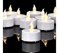 Paichi Battery Operated Flameless Tea Lights:Led Flickering Electric Votive Candle 24 Pack Realistic and Bright for Seasonal and Festive Celebrations and Holiday Gifts Warm White Lamp Long Lasting…