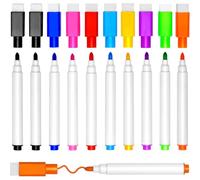 Paicreate 10 PCS Whiteboard Markers, 9 Color Whiteboard Pens, Fine Tip Magnetic Colour White Board Pen with Eraser, Low Odor Dry Erase Ink Markers for Home, School and Office Uses