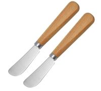 Paicreate 2 Pcs Butter Knives, Butter Spreader with Wood Handle, Stainless Steel Butter Knives, Ideal for Bagels, Sandwiches (6.8 Inches)