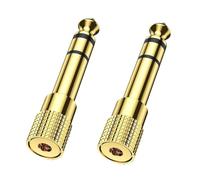 Paicreate 2 PCS Headphone Jack Adapter, Gold Plated Headphone Adapter, 6.35mm Male to 3.5mm Female Audio Plug, Aux Jack Converter for Electric Keyboard, Speaker