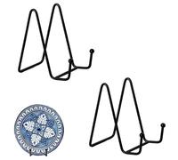 Paicreate 2 PCS Picture stand, Easel Display Stand, 3 inch Metal Plate Stands for Display, Black Iron Easels for Display Pictures, Photo, Book, Plates