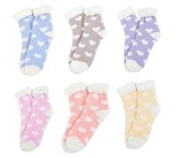 Paicreate 4 Pairs Women's Multicolour Fuzzy Bed Socks, Winter Fluffy Cozy Slipper Socks, Size UK 5-9, US 6-10 (6PCS)
