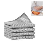 Paicreate 4 PCS Double Layer Wire Dishwashing Cloths, Non Scratch Stainless Steel Cleaning Cloth, Two Layer Multi Purpose Metal Wire Dish Cloths Rag Towel for Kitchen, Dish, Sink, Stove Top