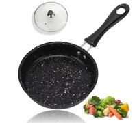 Paicreate Granite Frying Pans Non Stick, Egg Pan with Lid, Small Frying Pan for Induction, Electric and Gas Hob, PFOS & PFOA Free(12 cm)