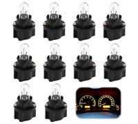 Paicreate Pack of 10 12 V 2 W T5 B8.5D Dashboard Vibration-proof Light Bulb T5 Light Yellow Halogen 30mA Power Consumption Dashboard Light Bulbs Yellow Light for Car for Speedometer Interior Lighting