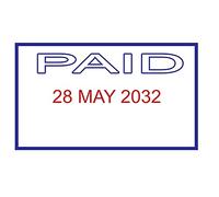Paid Date Stamp Self Ink Rubber Stamp Size - 47 x 18 mm