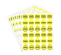 Paid Thank You Stickers-"Thank You for Shopping with US" Paid Label 3/4" Round Retail Self Adhesive Price Point Labels，USA Paid (Fluorescent Yellow) - 1500 Labels per Package
