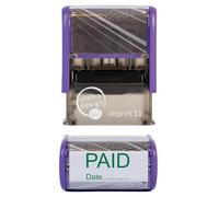 Paid with Date Rubber Stamp Self Inking- SD4U Imprint 11 38 x 14mm - Capital Bold Lettering to Ink Your Documents