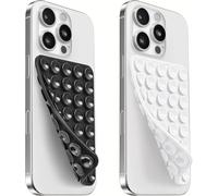 PAIDAAR 2 Pack Silicone Suction Cup Phone Case Mount Double Sided, Sticky Grip with Higher Suction Power, Hands-Free Phone Accessories for Selfies and Videos, Black & White