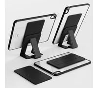 PAIDAAR Crystal Clear Lightweight 720-degree Rotating Single Case with Magnetic Kickstand with Multi-Angles for iPad 7/8/9, 10.2 Inch - Clear/Black