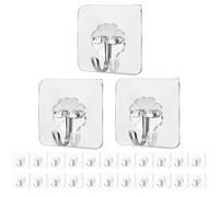 PAIDASHU Self Adhesive Hooks,25 Pack Heavy Duty Adhesive Wall Hooks, Max 10KG/22lb,Nail Free Sticky Hangers,for Bathroom, Kitchen, Towels, and More