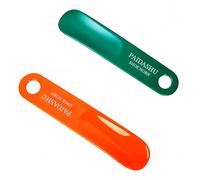 PAIDASHU Shoe Horn 2 Pcs Plastic Shoe Horn 19cm, Smooth surface, with hanging holes, easy to carry.Fit for men, women, kids and seniors (Orange/Green)