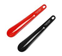 PAIDASHU Shoe Horn 2 Pcs Plastic Shoe Horn 26cm, Smooth surface, with hanging holes, easy to carry.Fit for men, women, kids and seniors (Red/Black)