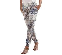 PAIDAXING Boho Trousers for Women UK Bohemian Patterned Harem Hippie Pants High Waist Smocked Waist Baggy Lounge Trousers for Yoga Summer Beach Lightweight Pants with Pockets