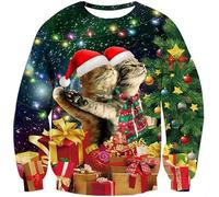 PAIDAXING Christmas Hoodie Men Mens Hoodies Santa 3D Print Casual Hoodies Funny Pullover Sweatshirt Long Sleeve Sweater Top Shirt Blouses Men Mens Xmas Jumpers