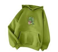 PAIDAXING Dinosaur Hoodie Sweatshirts Women Fashion Casual Pullover Long Sleeve Cartoon Printed Stitching Ladies Loose Blouse Tops Streetwear Winter Spring Autumn