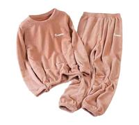 PAIDAXING Fleece Lounge Wear Sets for Women UK 2 Piece Teddy Flannel Pyjamas Cozy Plush Sherpa Pjs Long Sleeve Crew Neck Tops and Elastic Waist Pants Ladies Dressing Gowns Sleepwear Nightwear