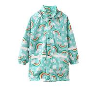 PAIDAXING Girls Raincoat with Hood Waterproof Outdoor Rainwear Button Down Hooded Kids Rain Jackets with Pockets Cute Cartoon Print Toddler Children Rain Coat for School Outdoor Hiking Travel