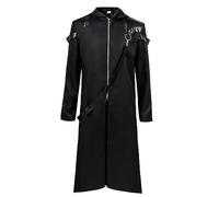 PAIDAXING Halloween Cosplay Costume Adults Men's Gothic Trench Coat - Deadpool Killer Medieval Vintage Renaissance Role-Playing, Gothic Fancy Dress, Stage Performance Outfit