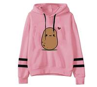 PAIDAXING Kawaii Hoodies for Girls Cartoon Print Splice Cute Hoodie Oversized Anime Hoodie Sweatshirts Teen Girl's Casual Dtawstring Jumper Sweater Long Sleeve Pullover Tops Blouse