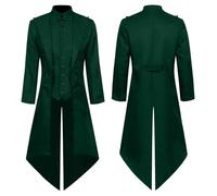 PAIDAXING Men's Medieval Renaissance Court Uniform Coat Punk Gothic Tailcoat Vintage Literary Retro Fancy Dress Halloween Cosplay Role-Playing Outfit Party Costume Medieval Royal Attire Jacket