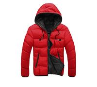 PAIDAXING Men's Winter Jackets Zip Up Hooded Quilted Puffer Jacket Short Thick Cotton Padded Coat Lightweight Body Warmer Outdoor Windproof Outerwear for Hiking Walking