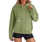 PAIDAXING Pullover Hoodies for Women UK Casual Solid Color Drawstring Sweatshirts with Front Kangaroo Pocket Ladies Pet Pouch Hoodie Cat Puppy Holder Hooded Tops Fashion Autumn Clothes Green